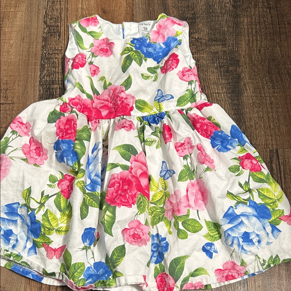 Carter's Floral Dress with Pink and Blue 18 months